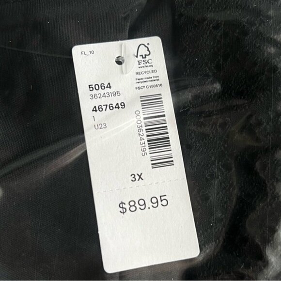 Penningtons - Women's Eyelet Kniet Dress with Balloon Sleeves - Black. Size: 3X. - Picture 4 of 7